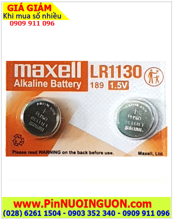 Maxell LR1130; Pin cúc áo 1.5v Alkaline Maxell LR1130, AG10, 189